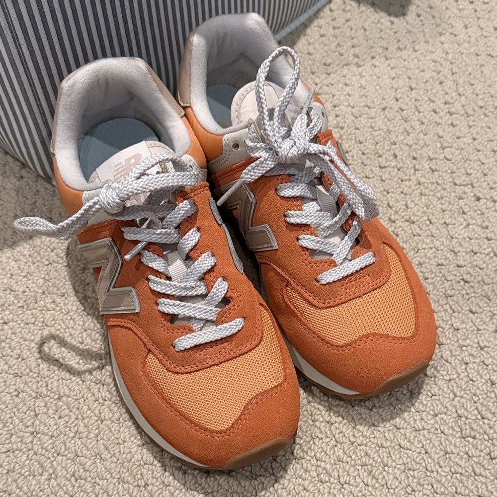 New Balance 574 Vibrant Orange Sneakers
